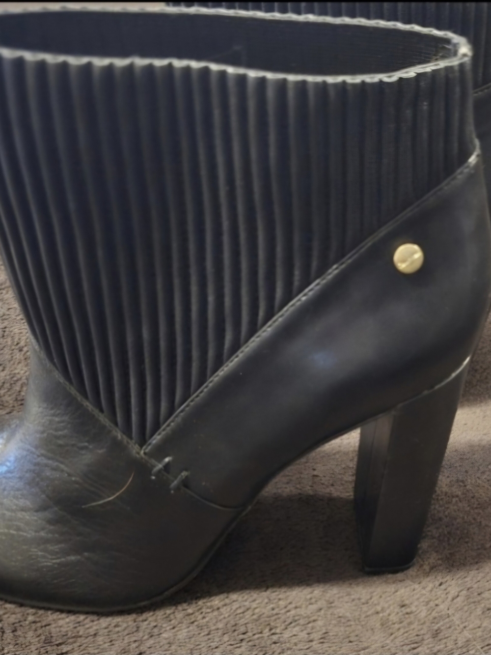 Calvin Klein Women's Black Block Heel Boots – Size 10